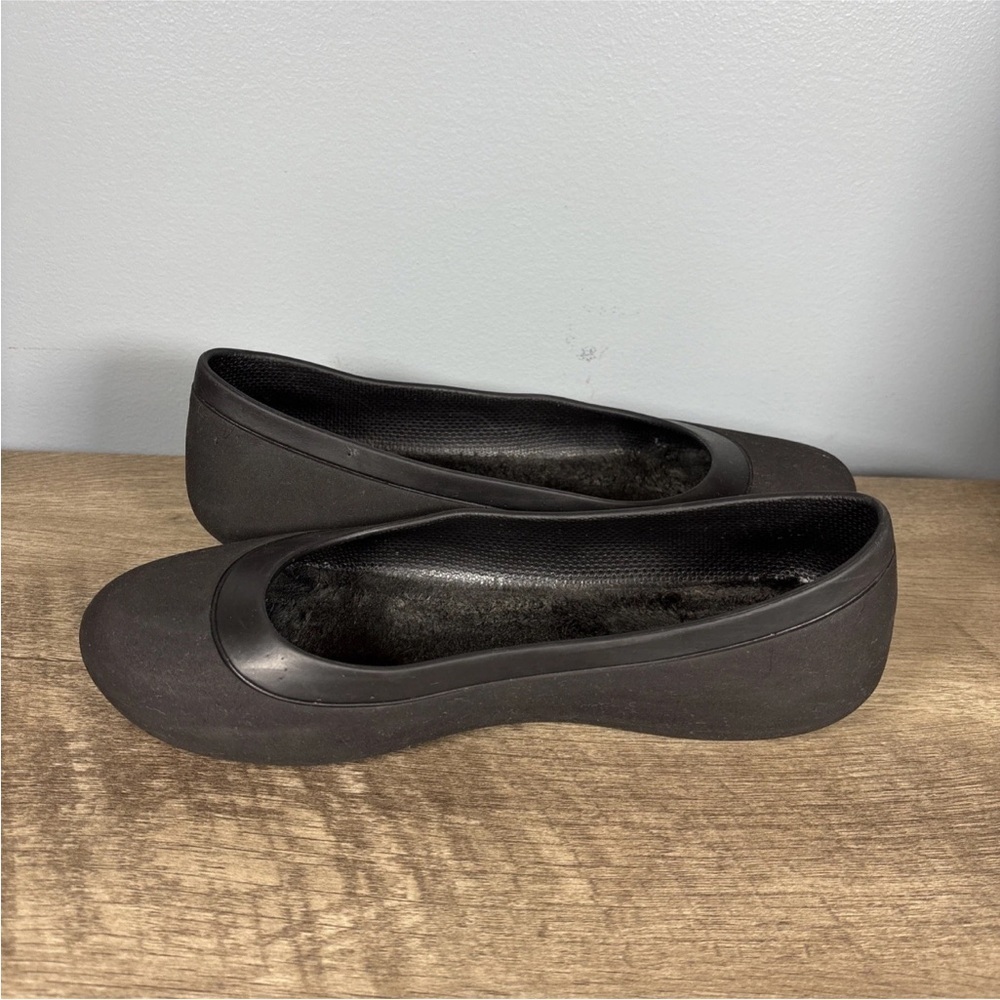 Crocs Mammoth Women’s Size 9 Shoes Black Fur Lined Comfort Flats - Picture 9 of 11